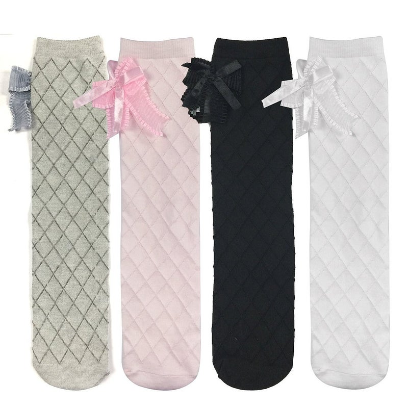 Toptim 4 Pairs Girl's Knee High Socks Over Calf Kids Overknee Stockings 2-8T - Image 2
